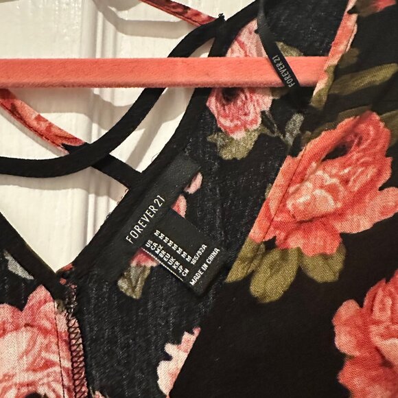 Whimsigoth Boho Rose Floral Long Sleeve Loose Fit Dress - Medium - Picture 3 of 10